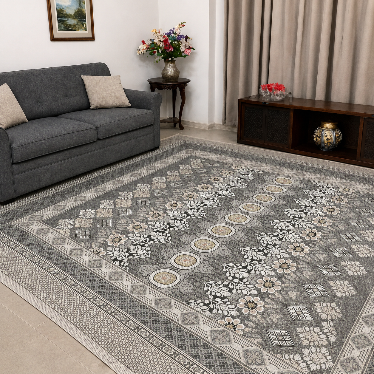 Traditional Multani Jazem – 9x10 Ft -Floral Diamond Classic