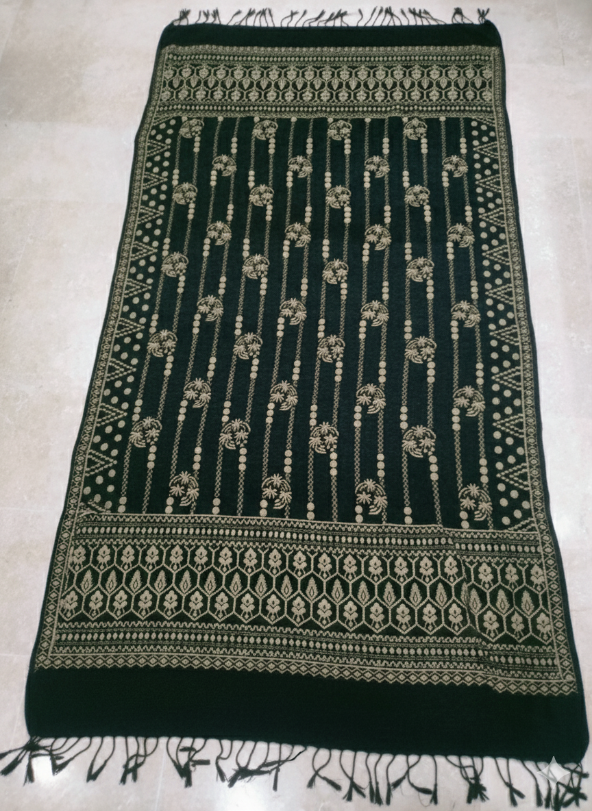 Traditional Velvet Shawl-Classic Motif Design