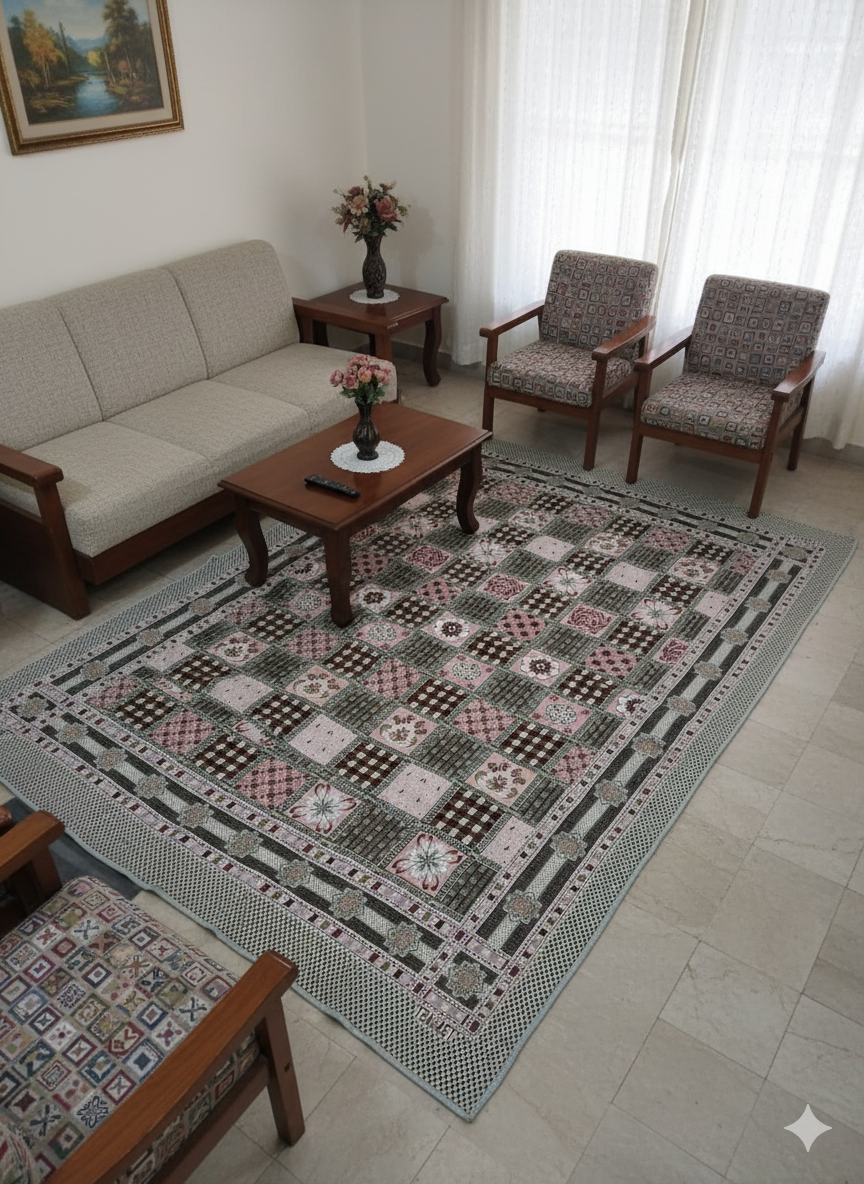 Traditional Multani Jazem – 9x10 Ft – Geometric Floral Classic