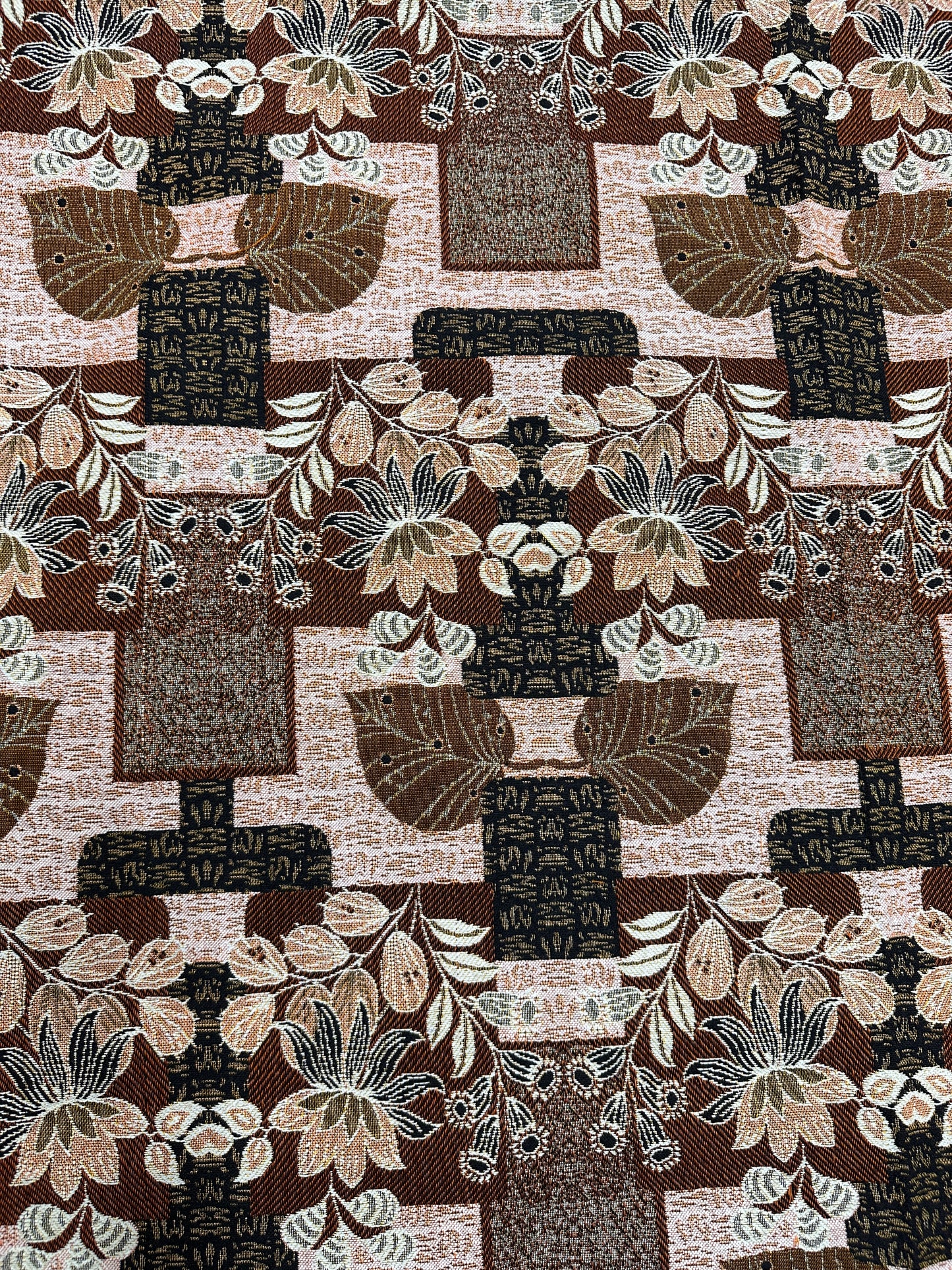 Classic Orange Multani Bedsheet – Central Floral Bouquet Pattern