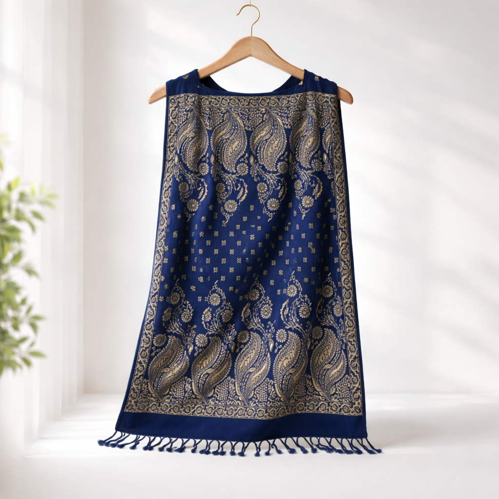 Jacquard Velvet Shawl – Heritage Pattern