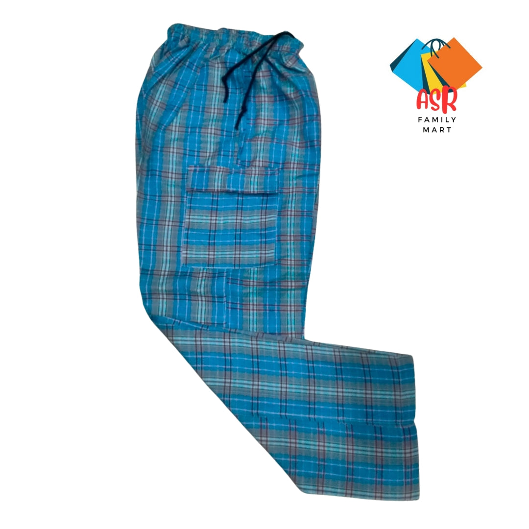 Stylish 4-Pocket Poly-Cotton Check Cargo Trouser for Men-Pack of 2