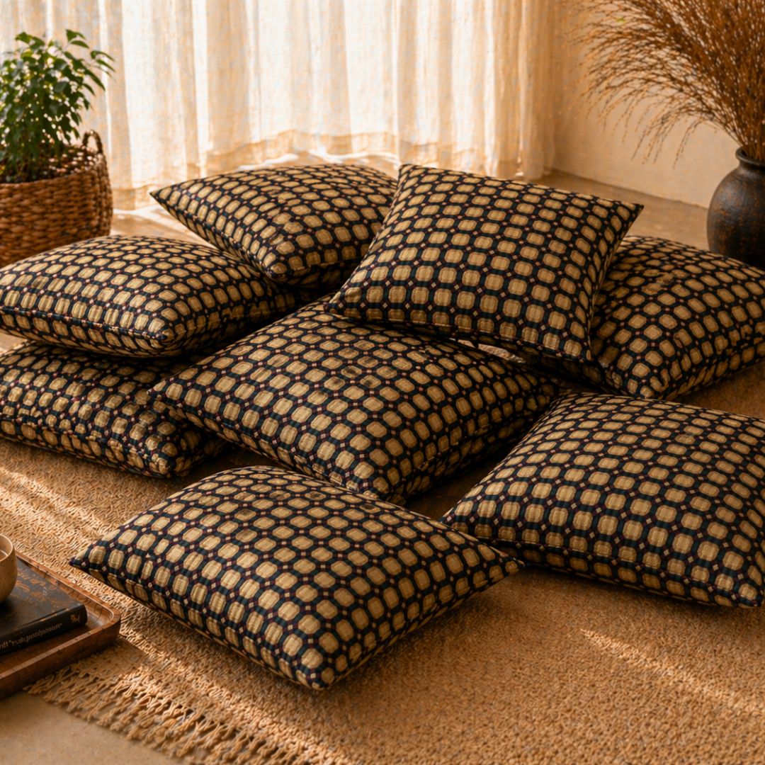 Geometric Pattern Floor Cushion Covers (Covers Only – No Filling Included)