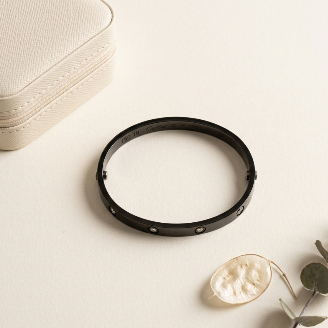 Black Zircon Stainless Steel Bracelet