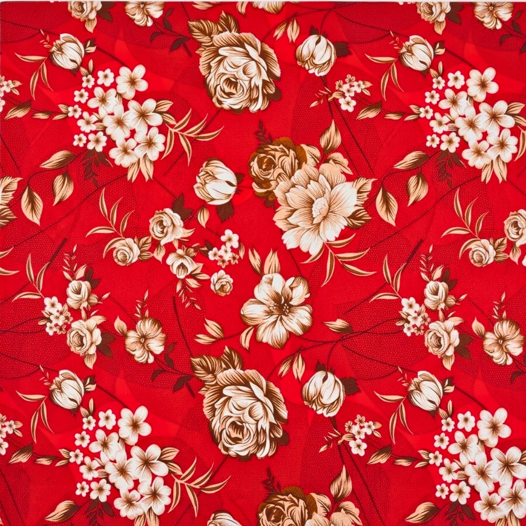 Crimson Rose Soft Cotton Printed Bedsheet Set