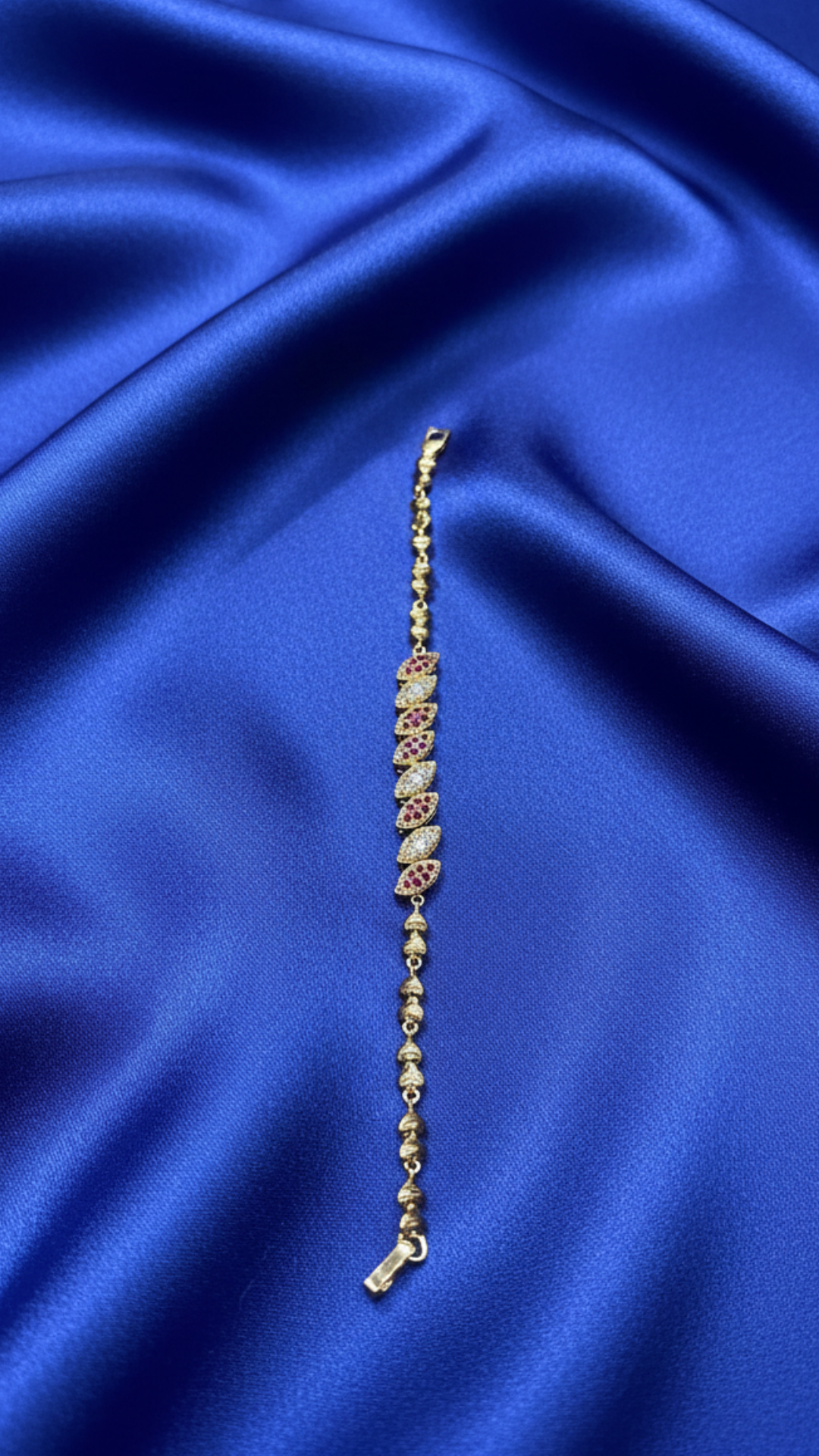 Gold Multi-Color Crystal Leaf Bracelet