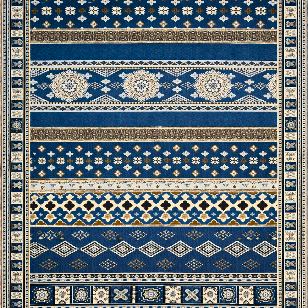 Traditional Multani Jazem – 9x12 Ft – Geometric Floral Stripes FT