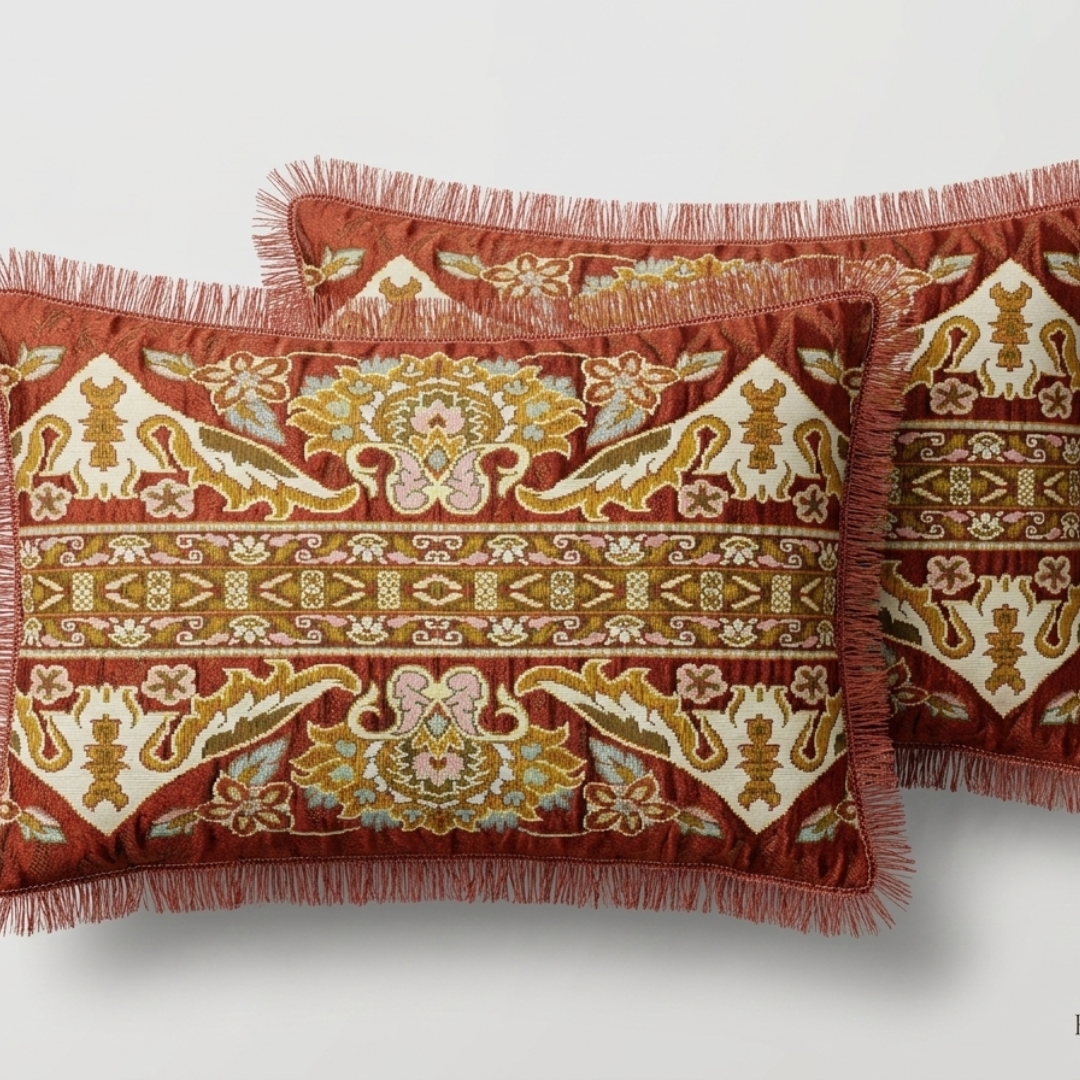 Mora Medallion Multani Bed Sheet –Maroon Classic Design