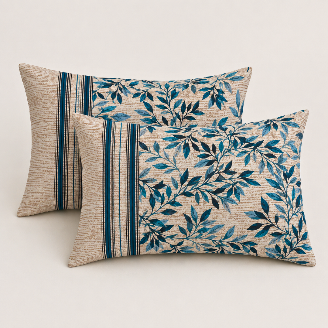 Aqua Petal Harmony Soft Cotton Bedsheet Set