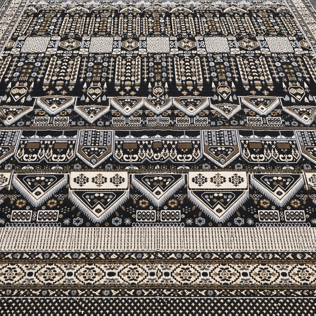 Traditional Multani Jazem – 9×12 Ft –Tribal Geometric Pattern