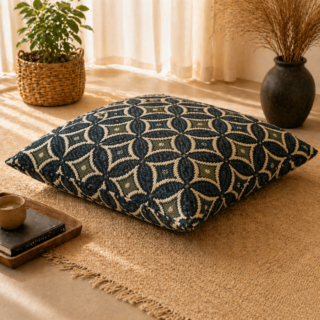 Diamond Pattern Floor Cushion Covers (Covers Only – No Filling Included)