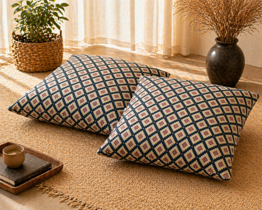 Diamond Weave Pattern Floor Cushion Covers (Covers Only – No Filling Included)