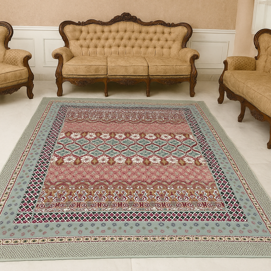 Traditional Multani Jazem - 9*12 Ft-Floral Diamond Classic