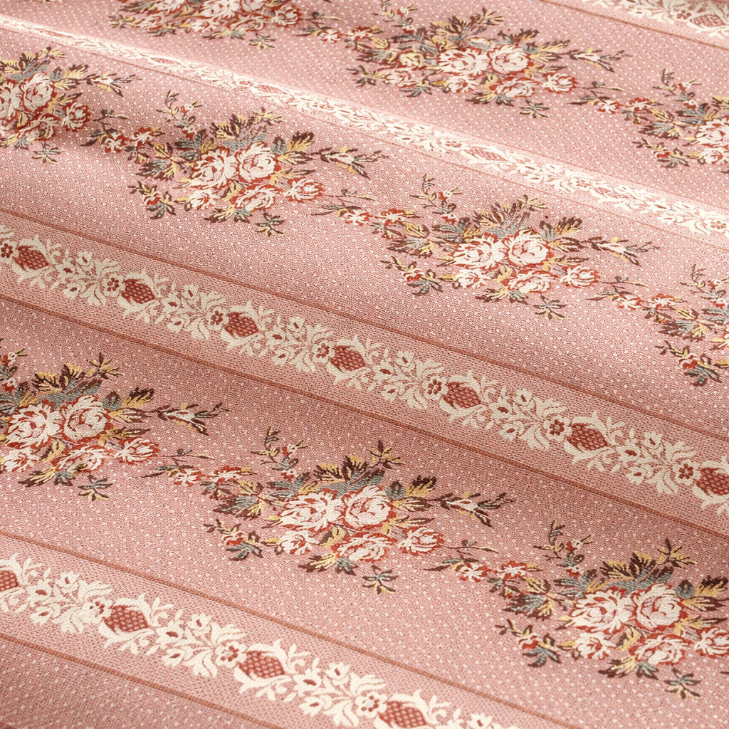 Floral Stripe Multani Bed Sheet – Red Classic Design