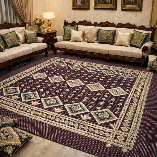 Traditional Multani Jazem – 9x11 Ft – Heritage Diamond Pattern FT