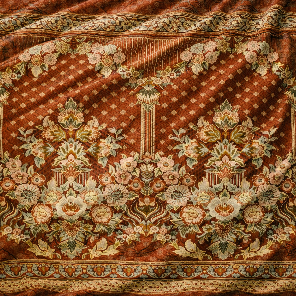 Mora Medallion Multani Bed Sheet – Brick Red Classic Design