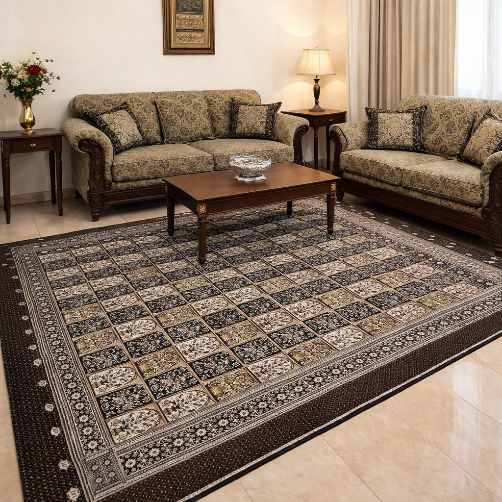 Traditional Multani Jazem –9*12 Ft- Heritage Floral Panels FT