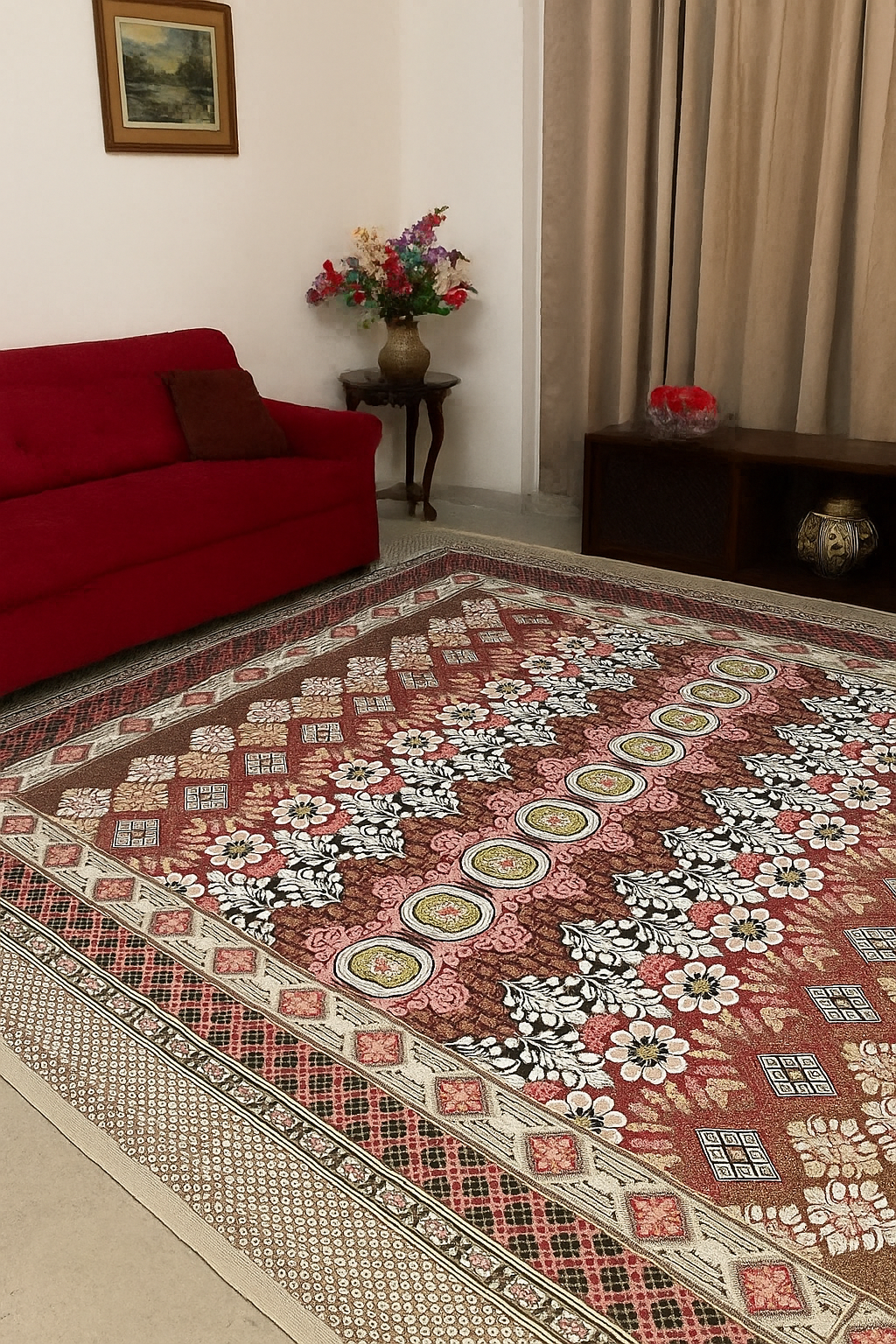 Traditional Multani Jazem – 9x11.5 Ft – Chevron Medallion Classic