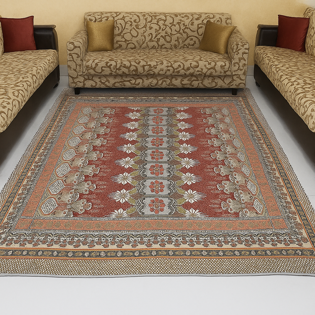 Traditional Multani Jazem – 9x11.5 Ft – Floral Hexagon Classic