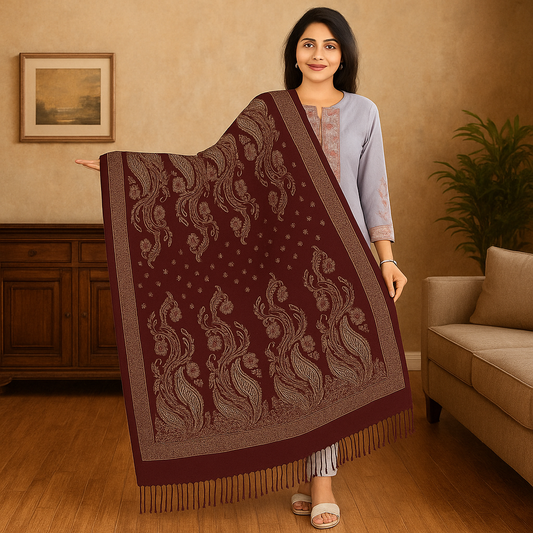 Traditional Velvet Shawl – Heritage Pattern