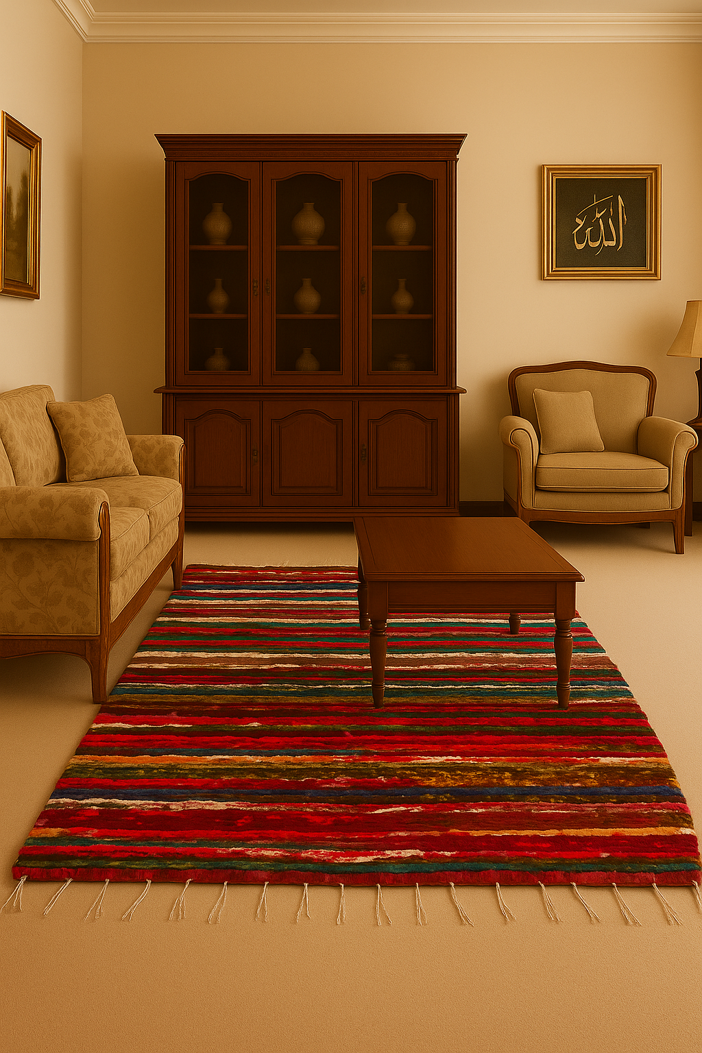 Rainbow Stripes Handmade Rug | 4x6 ft Colorful Striped Rug