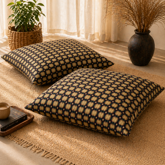 Geometric Pattern Floor Cushion Covers (Covers Only – No Filling Included)