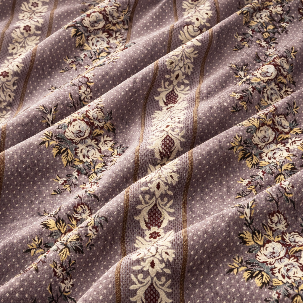 Floral Stripe Multani  Bed Sheet –Maroon Classic Design