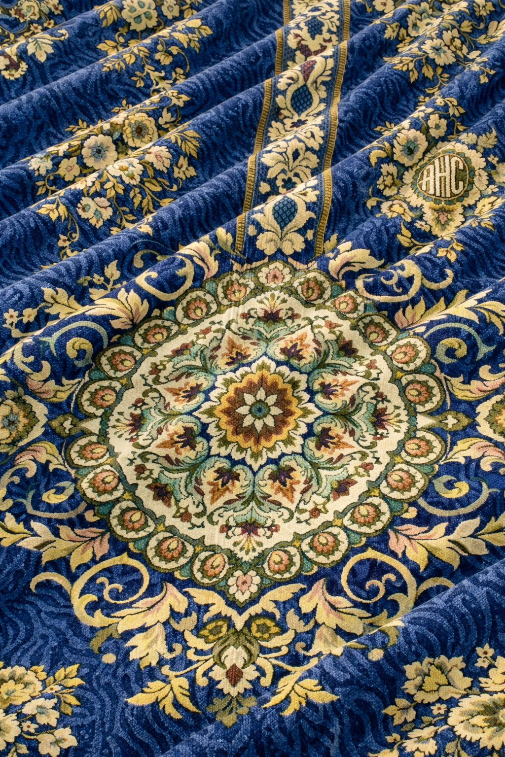 Mora Medallion Multani Bed Sheet – Royal Blue Classic Design