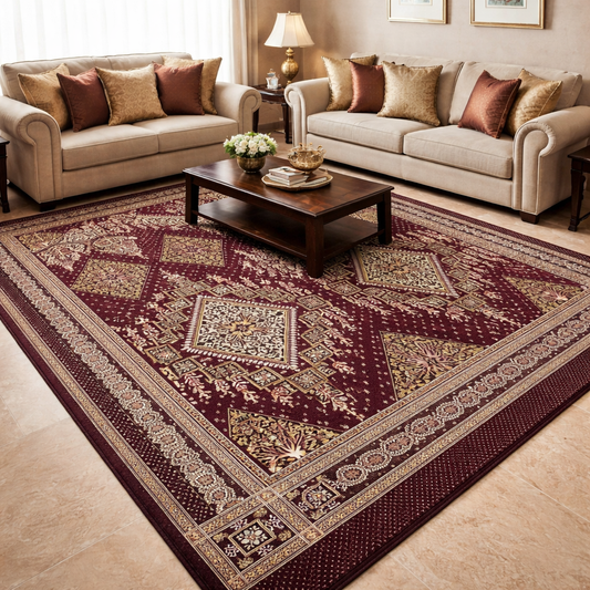 Traditional Multani Jazem – 9x12 Ft – Twin Floral Medallion FT