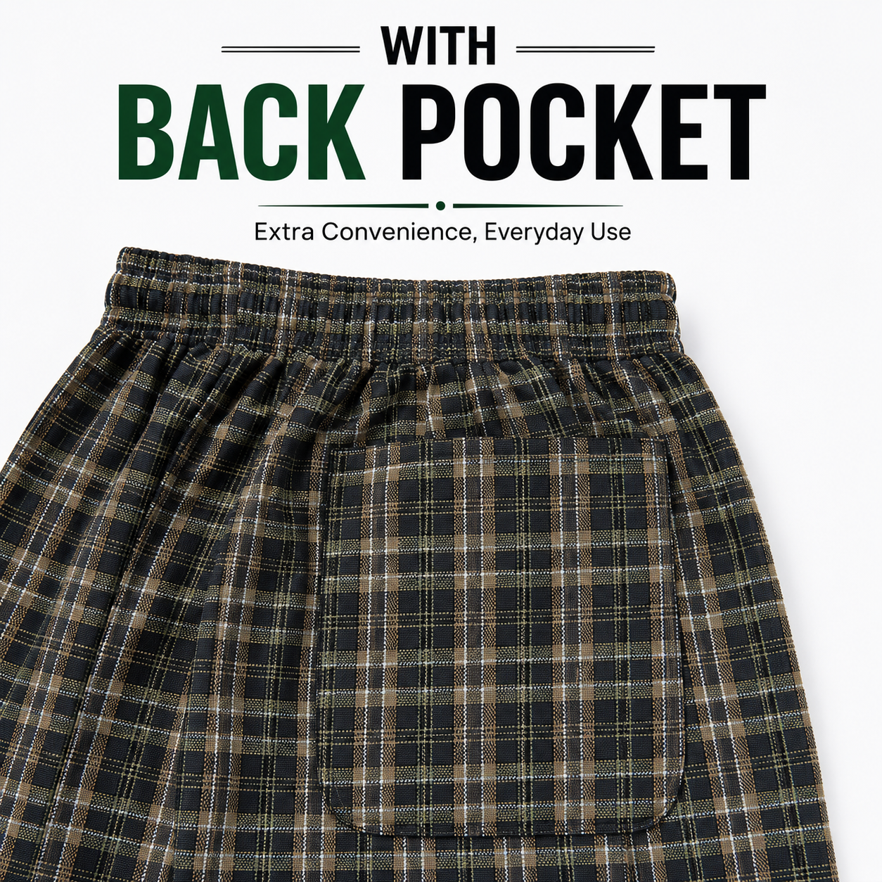 Pure Cotton Check Trouser with Zip Pockets-Pack of 4