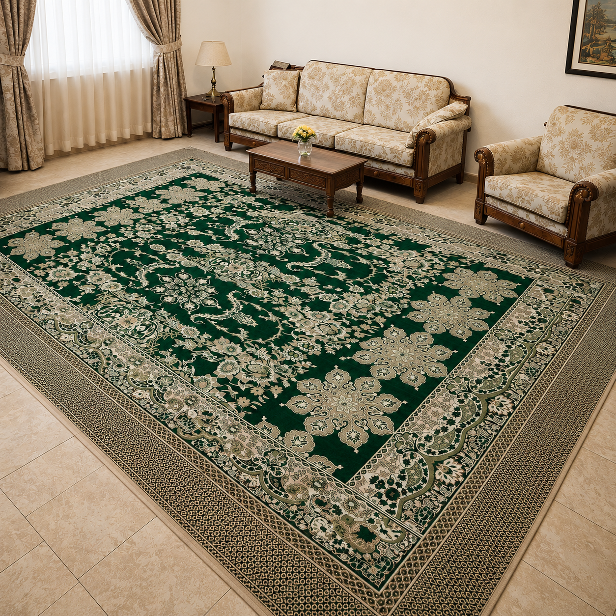 Traditional Multani Jazem – 9x12 Ft –Heritage Floral Medallion FT