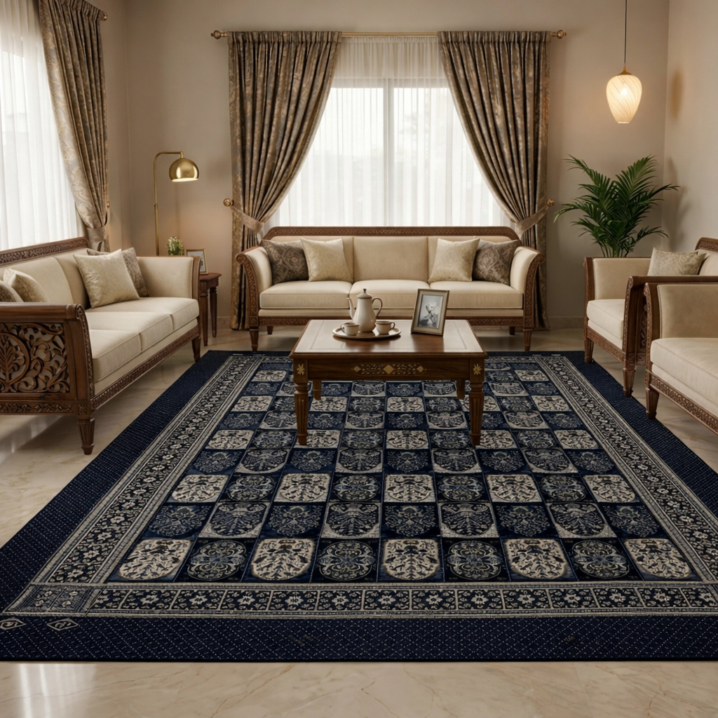 Traditional Multani Jazem –9*12 Ft- Heritage Floral Panels FT