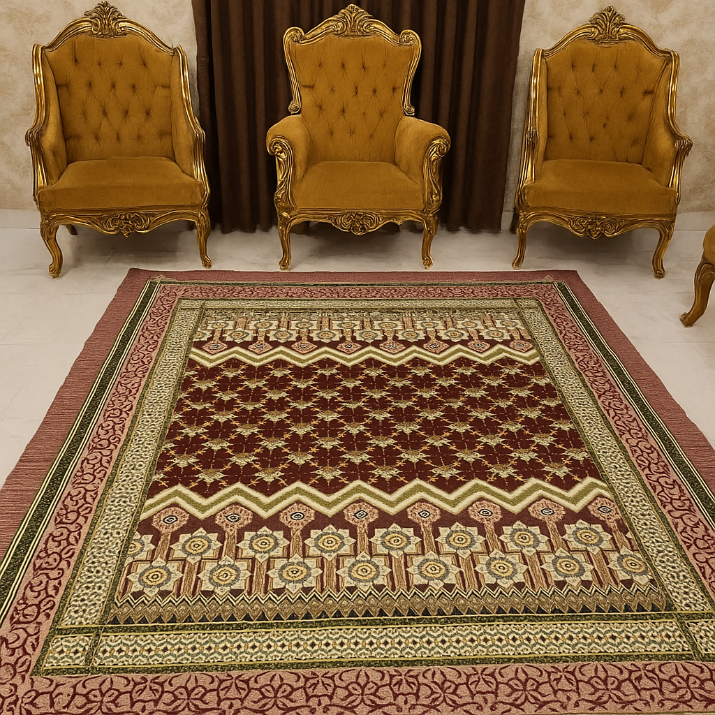 Traditional Multani Jazem – 9x11 Ft – Floral Grid Classic