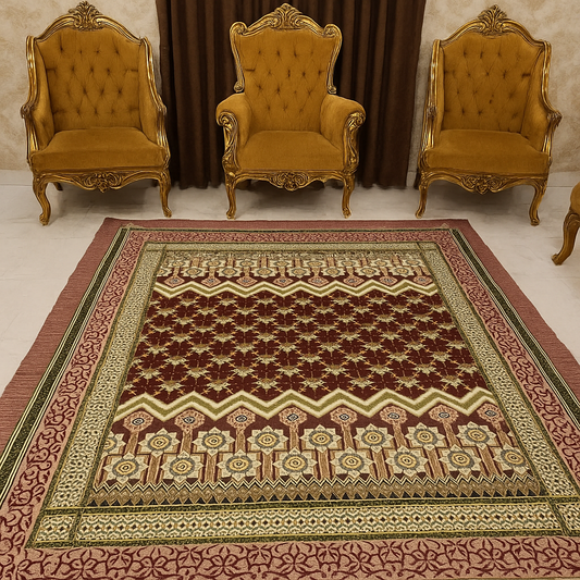 Traditional Multani Jazem – 9x11 Ft – Floral Grid Classic