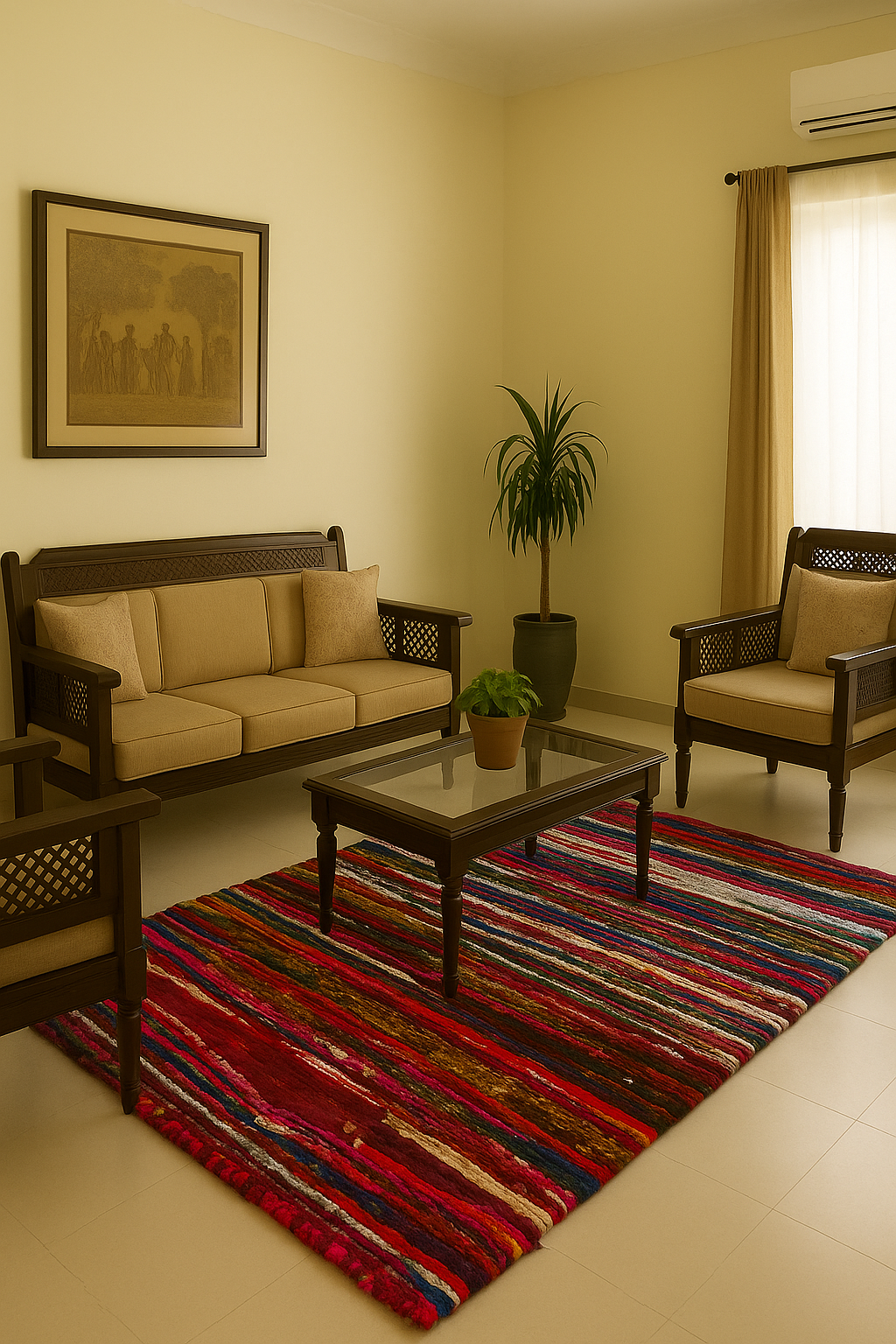 Rainbow Stripes Handmade Rug | 4x6 ft Colorful Striped Rug