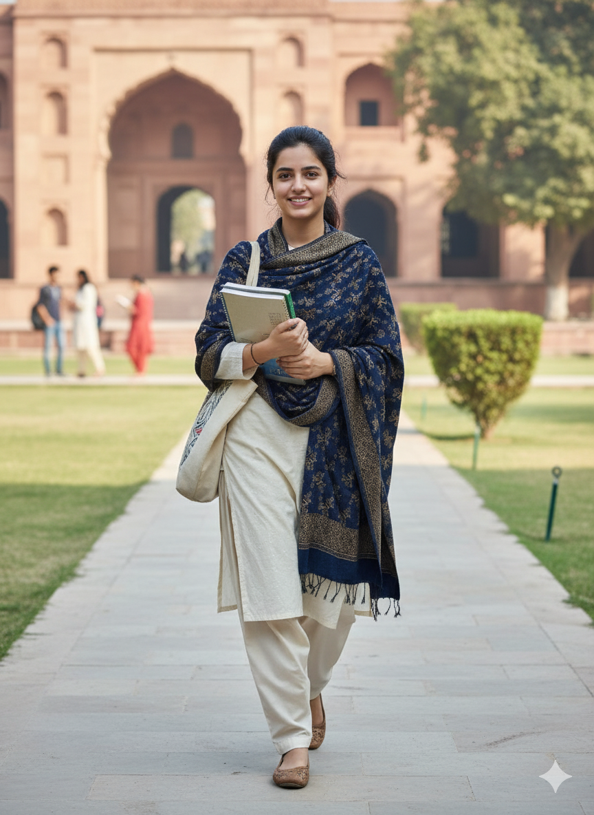 Traditional Velvet  Shawl – Classic Ethnic Pattern