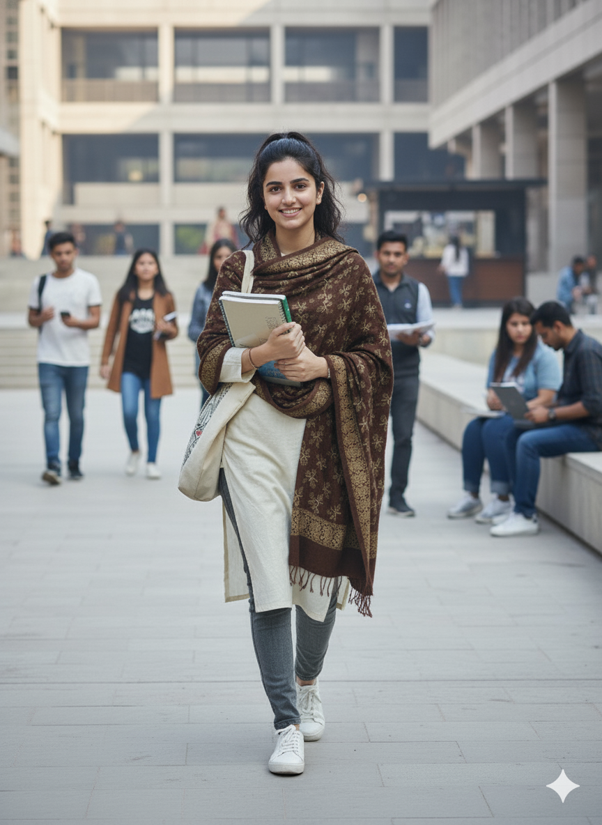 Traditional Velvet  Shawl – Classic Ethnic Pattern