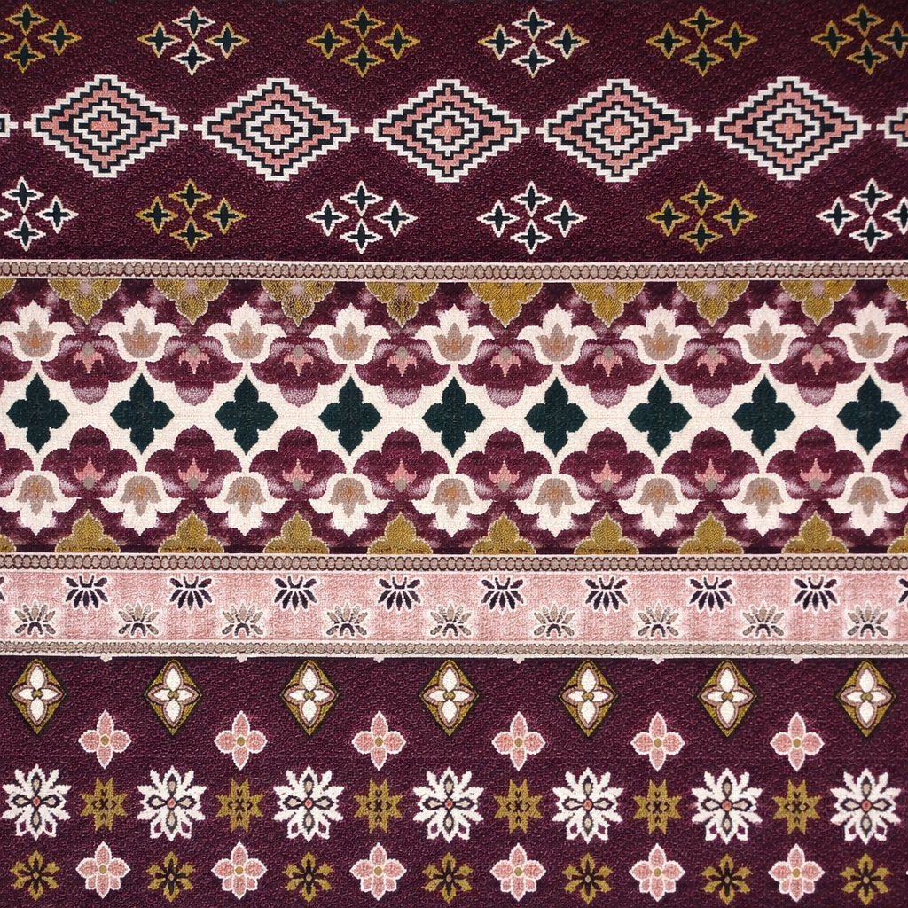 Traditional Multani Jazem – 9*11 Ft – Geometric Floral Stripes