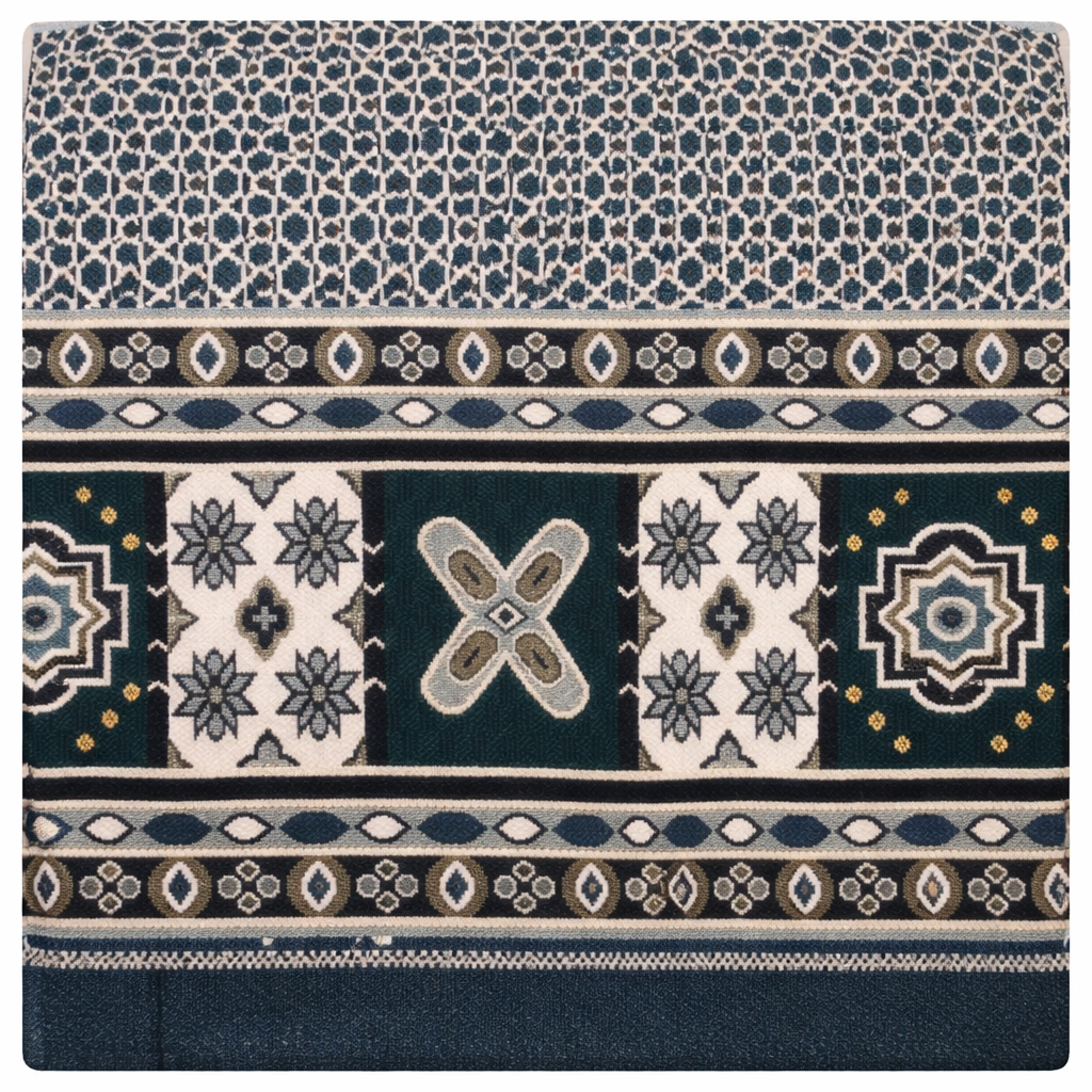 Traditional Multani Jazem – 9*11 Ft – Geometric Floral Stripes