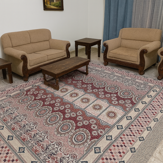 Traditional Multani Jazem-9*10 Ft-Timeless Geometric Art