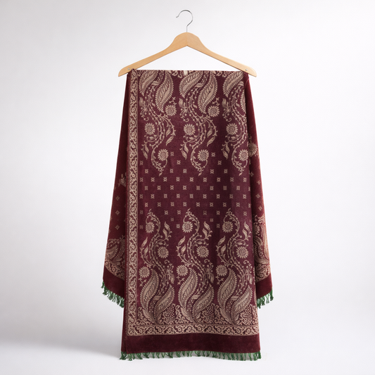 Jacquard Velvet Shawl – Heritage Pattern