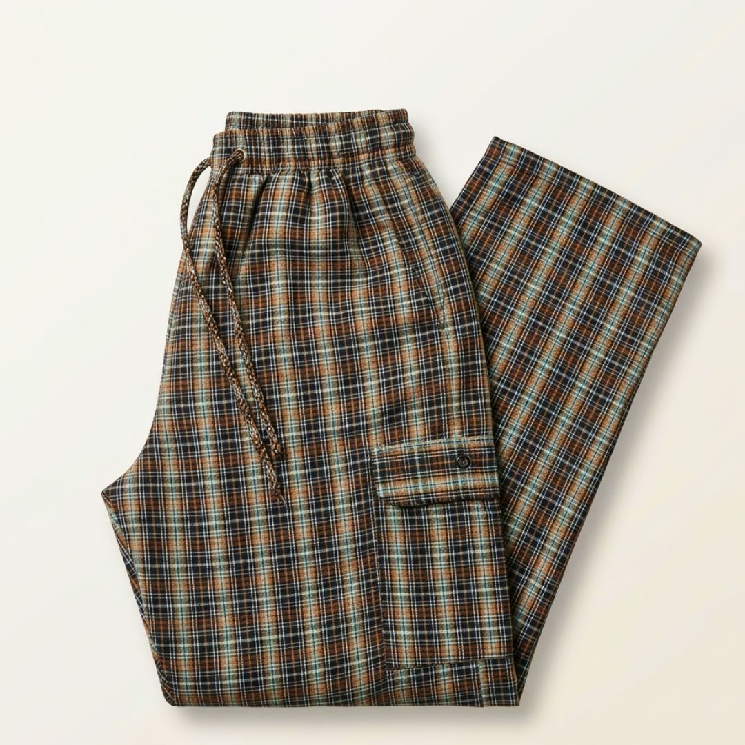 Stylish 4-Pocket Pure Cotton Check Cargo Trouser for Men-Pack of 2