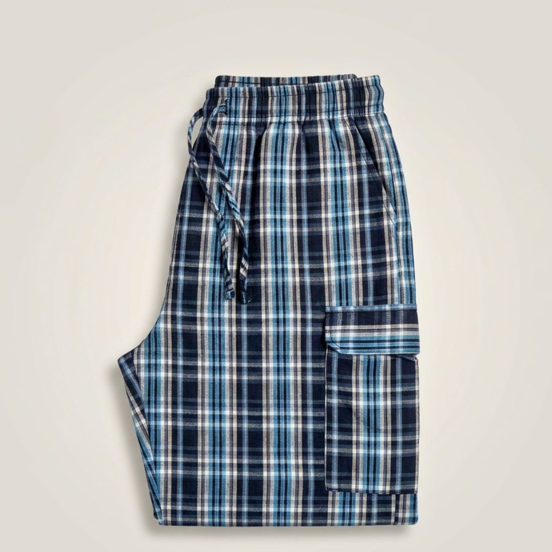 Stylish 4-Pocket Pure Cotton Check Cargo Trouser for Men-Pack of 4