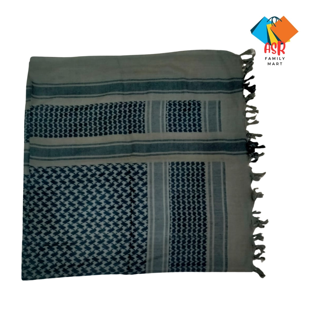 Elegant Commando Checkered Shemagh Scarf for Men with Tassels