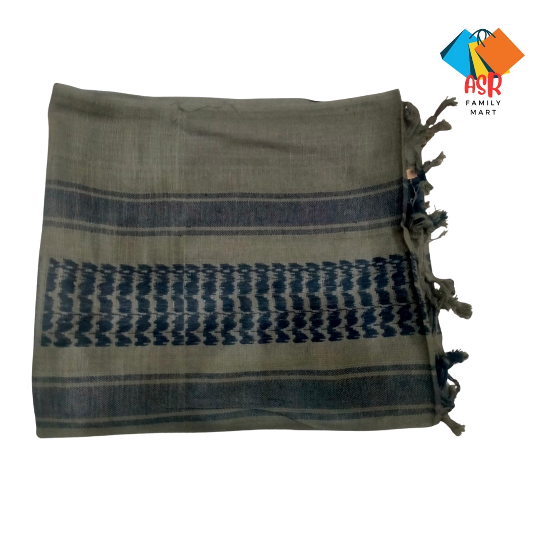 Elegant Commando Checkered Shemagh Scarf for Men with Tassels
