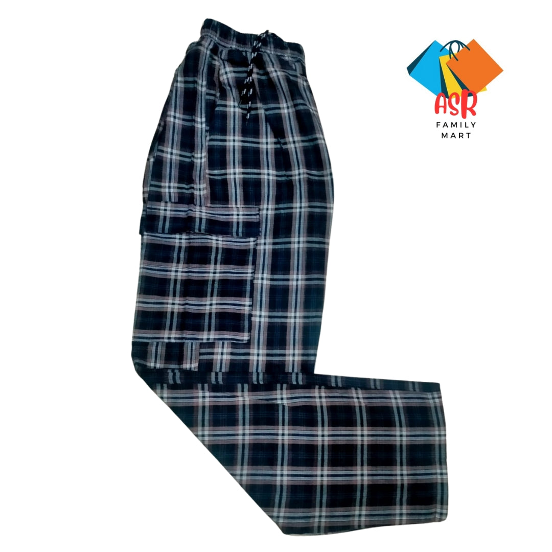 Stylish 4-Pocket Poly-Cotton Check Cargo Trouser for Men-Pack of 4