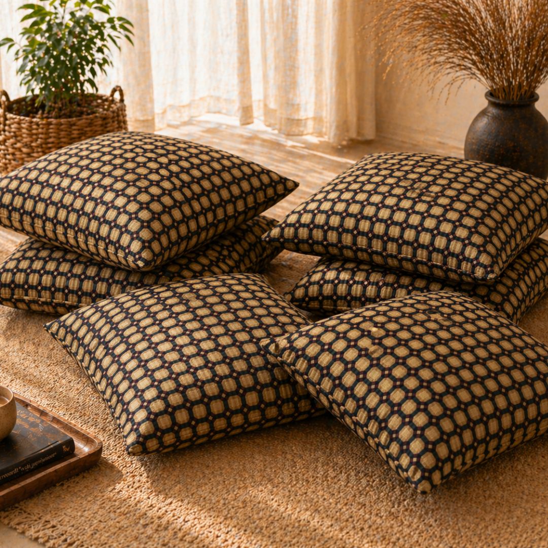 Geometric Pattern Floor Cushion Covers (Covers Only – No Filling Included)