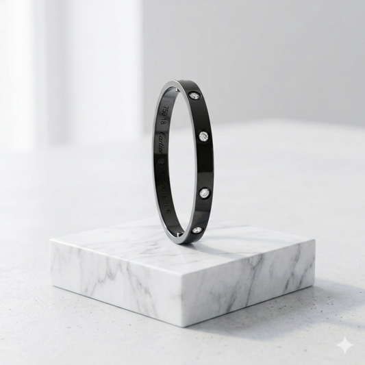 Black Zircon Stainless Steel Bracelet