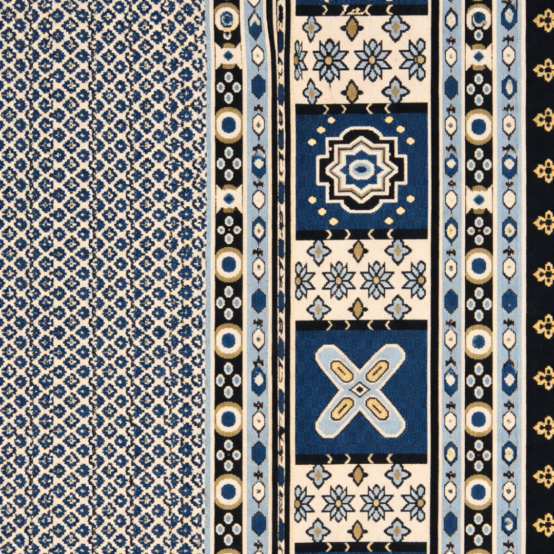 Traditional Multani Jazem – 9x12 Ft – Geometric Floral Stripes FT