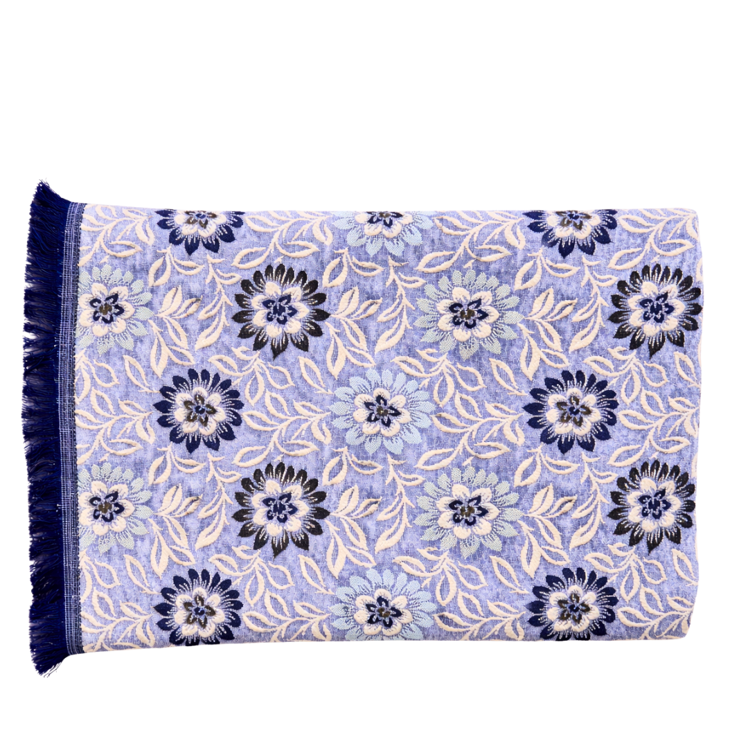 Allover Floral Multani Bed Sheet – Blue Classic Design